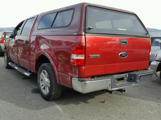 1FTPW12558FA89150 - 2008 FORD F150 SUPER RED photo 3