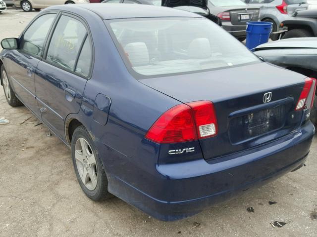 JHMES26745S000271 - 2005 HONDA CIVIC EX BLUE photo 3