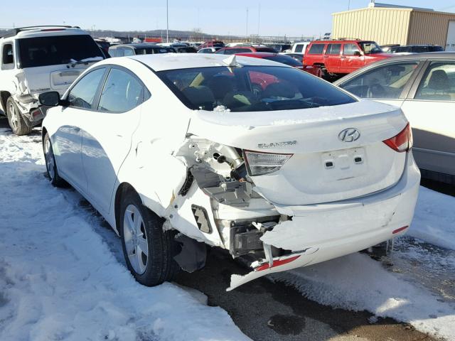 5NPDH4AE0DH166071 - 2013 HYUNDAI ELANTRA GL WHITE photo 3