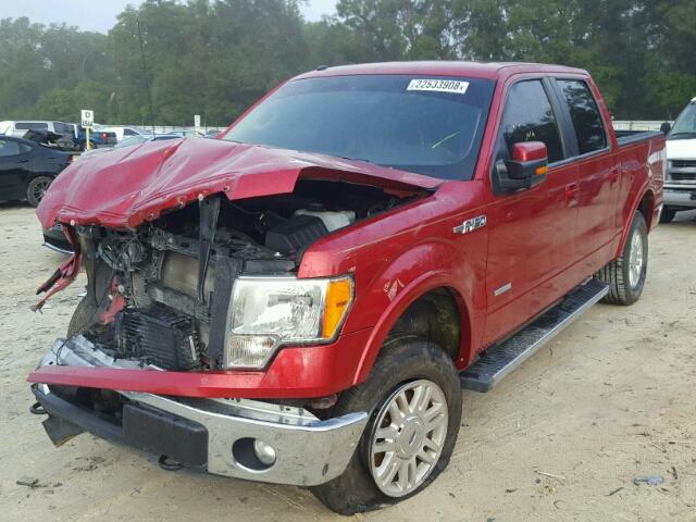 1FTFW1ETXBFD22324 - 2011 FORD F150 SUPER BURGUNDY photo 2