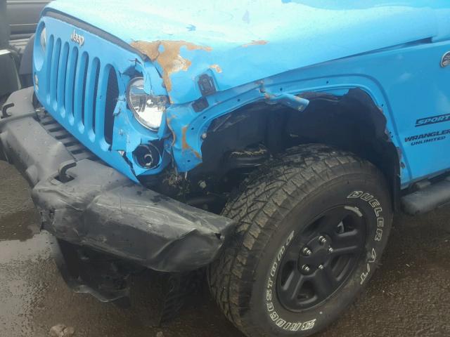 1C4BJWDG9HL652089 - 2017 JEEP WRANGLER U BLUE photo 9