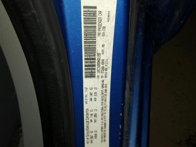 1B3LC56R88N691656 - 2008 DODGE AVENGER SX BLUE photo 10