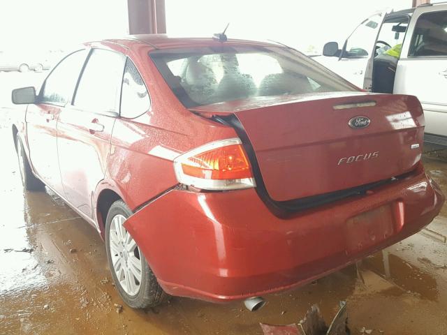 1FAHP3HN1AW104680 - 2010 FORD FOCUS SEL RED photo 3