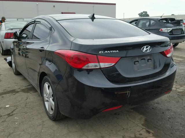 KMHDH4AE6CU188639 - 2012 HYUNDAI ELANTRA GL BLACK photo 3