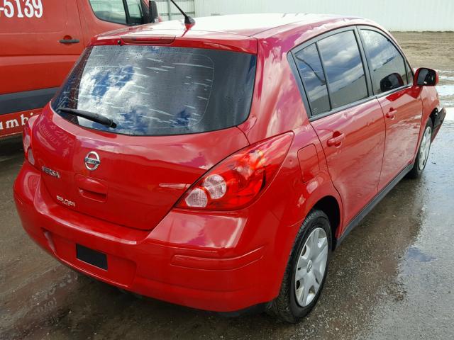 3N1BC1CP5AL467484 - 2010 NISSAN VERSA S RED photo 4