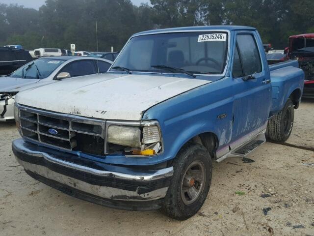 1FTDF15N6PKA06538 - 1993 FORD F150 BLUE photo 2