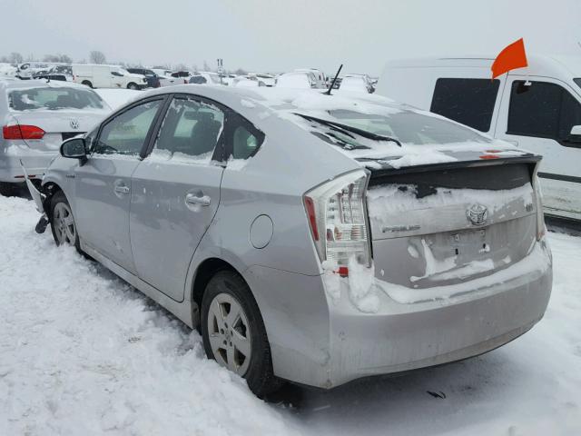 JTDKN3DUXB0275726 - 2011 TOYOTA PRIUS SILVER photo 3