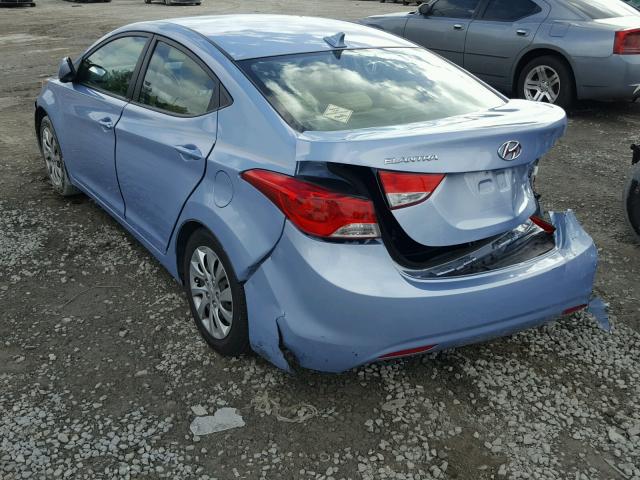 KMHDH4AE5CU464552 - 2012 HYUNDAI ELANTRA GL BLUE photo 3