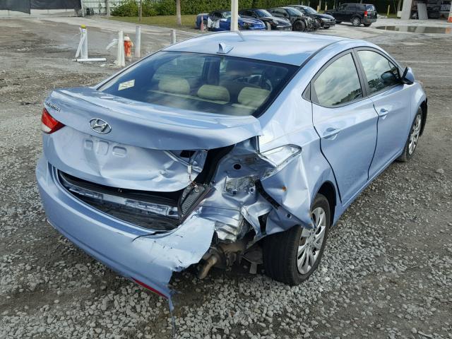 KMHDH4AE5CU464552 - 2012 HYUNDAI ELANTRA GL BLUE photo 4