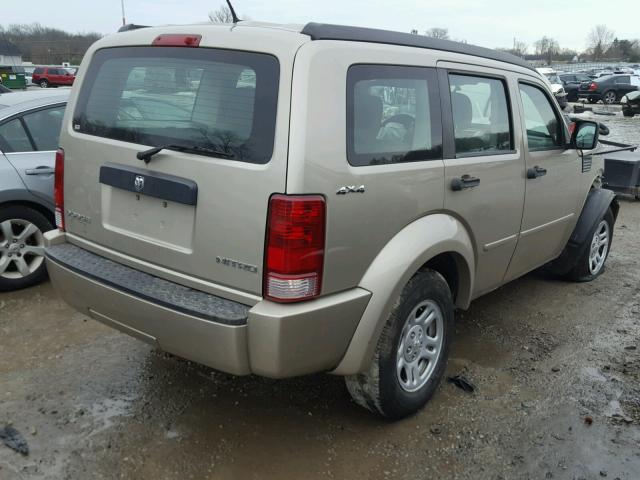 1D4PU2GK3AW100584 - 2010 DODGE NITRO SE BEIGE photo 4