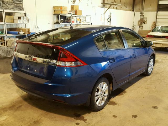 JHMZE2H70DS006119 - 2013 HONDA INSIGHT EX BLUE photo 4