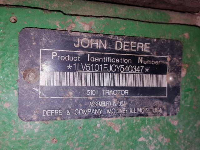 1LV5101EJCY540347 - 2013 JOHN DEERE LAWNMOWER GREEN photo 10