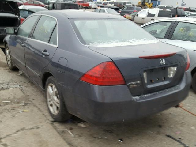 1HGCM567X7A202790 - 2007 HONDA ACCORD EX BLUE photo 3