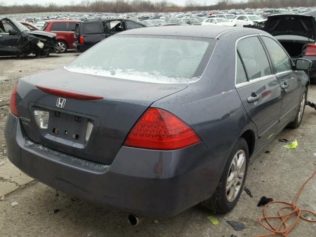 1HGCM567X7A202790 - 2007 HONDA ACCORD EX BLUE photo 4