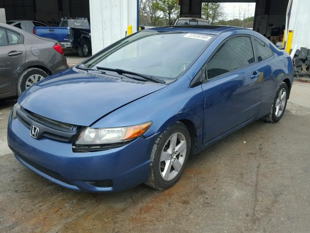 2HGFG12808H537278 - 2008 HONDA CIVIC EX BLUE photo 2