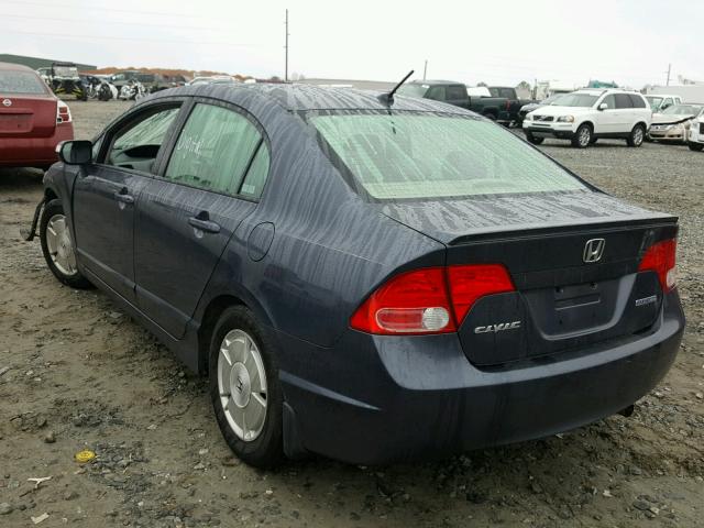 JHMFA36258S016436 - 2008 HONDA CIVIC HYBR BLUE photo 3