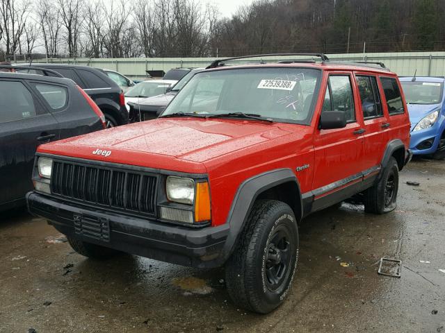 1J4FJ68SXTL295895 - 1996 JEEP CHEROKEE S RED photo 2