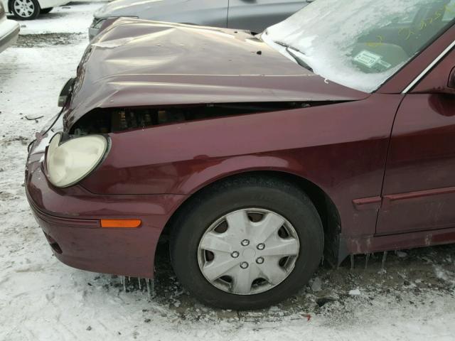 KMHWF25S63A800598 - 2003 HYUNDAI SONATA GL MAROON photo 9