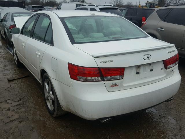 5NPEU46F98H343448 - 2008 HYUNDAI SONATA SE WHITE photo 3