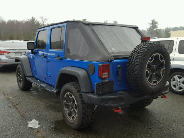 1C4BJWFG7FL602172 - 2015 JEEP WRANGLER U BLUE photo 3