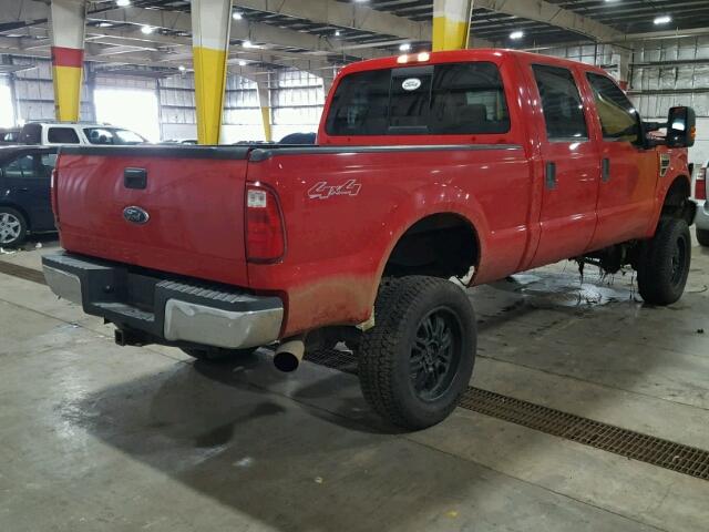 1FTSW21R48EB88407 - 2008 FORD F250 SUPER RED photo 4