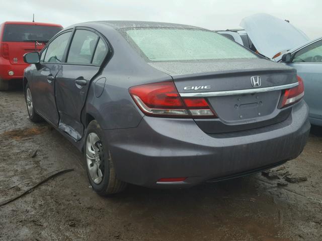 19XFB2F55FE099451 - 2015 HONDA CIVIC LX GRAY photo 3