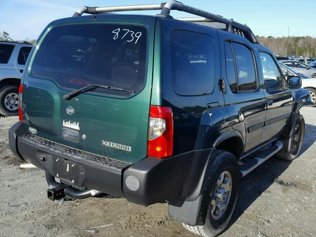 5N1ED28T31C538739 - 2001 NISSAN XTERRA XE GREEN photo 4