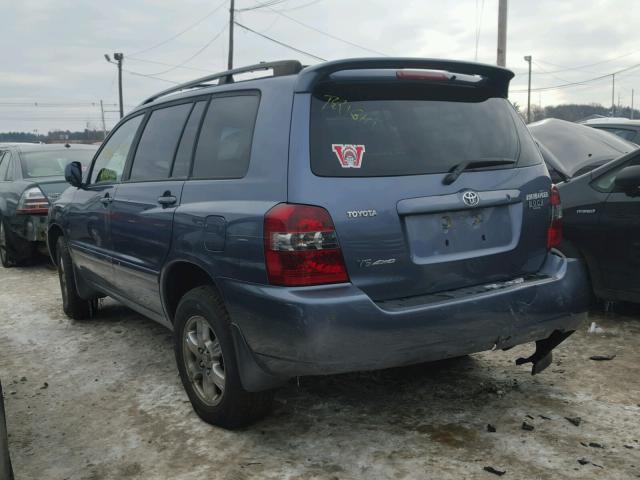 JTEEP21AX60137195 - 2006 TOYOTA HIGHLANDER BLUE photo 3