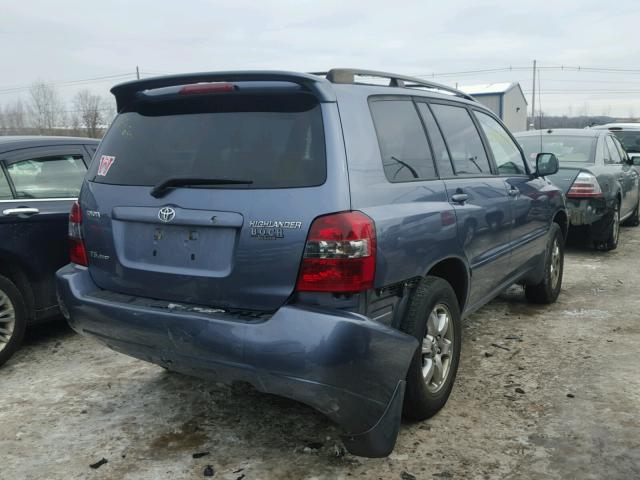 JTEEP21AX60137195 - 2006 TOYOTA HIGHLANDER BLUE photo 4