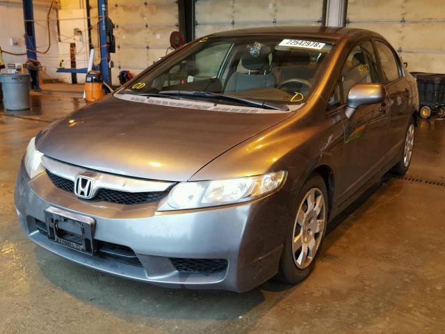 2HGFA16599H308083 - 2009 HONDA CIVIC LX GRAY photo 2