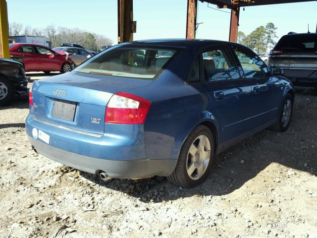 WAULC68E63A342975 - 2003 AUDI A4 1.8T QU BLUE photo 4