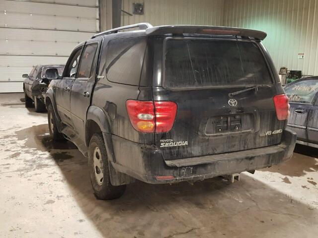 5TDBT48A92S067121 - 2002 TOYOTA SEQUOIA LI BLACK photo 3