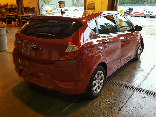 KMHCT5AE1DU130794 - 2013 HYUNDAI ACCENT GLS RED photo 4