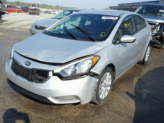 KNAFX4A64E5209541 - 2014 KIA FORTE LX SILVER photo 2