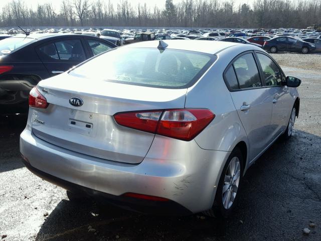 KNAFX4A64E5209541 - 2014 KIA FORTE LX SILVER photo 4