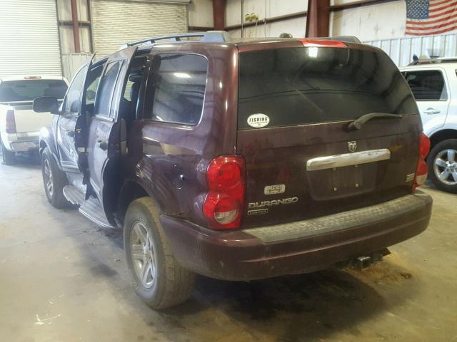 1D8HB58D75F603292 - 2005 DODGE DURANGO LI MAROON photo 3