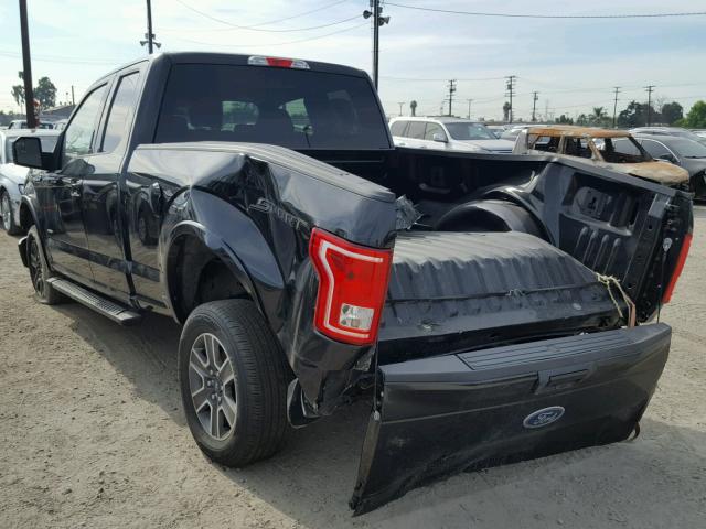 1FTEX1CG6FFA75632 - 2015 FORD F150 SUPER BLACK photo 3