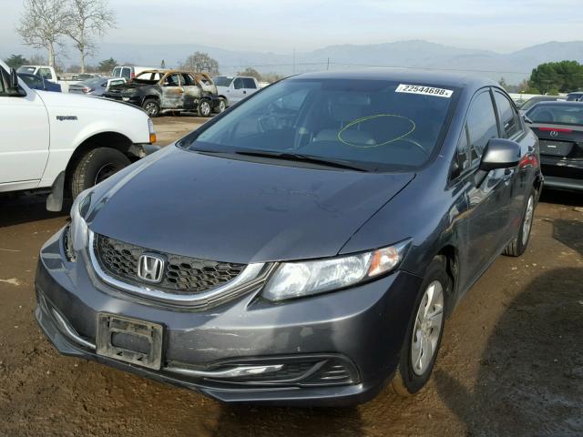 19XFB2F56DE229914 - 2013 HONDA CIVIC LX CHARCOAL photo 2