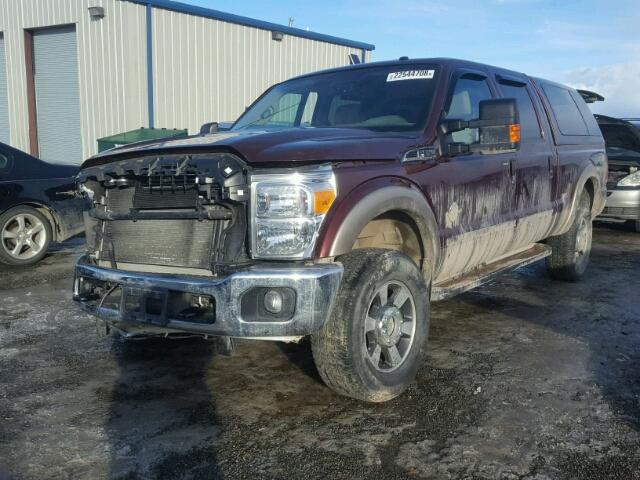 1FT7W2BT2BEC61054 - 2011 FORD F250 SUPER MAROON photo 2