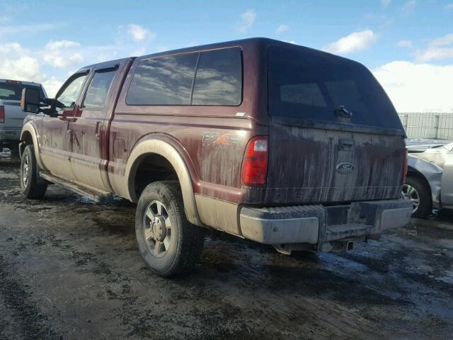 1FT7W2BT2BEC61054 - 2011 FORD F250 SUPER MAROON photo 3