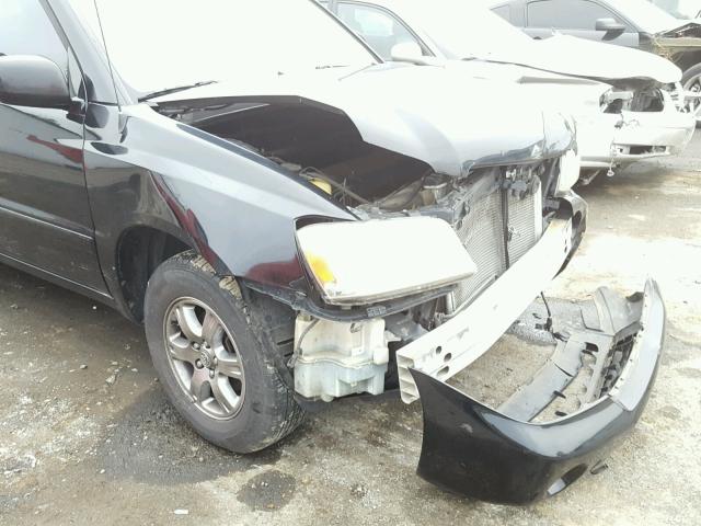 JTEGD21A450121395 - 2005 TOYOTA HIGHLANDER BLACK photo 9