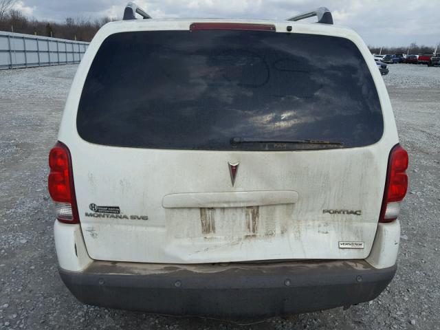 1GMDX33L16D227909 - 2006 PONTIAC MONTANA SV WHITE photo 9