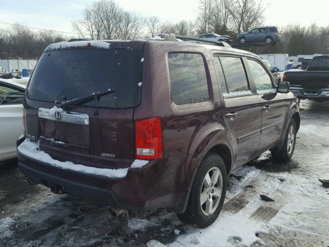 5FNYF4H49AB015471 - 2010 HONDA PILOT EX RED photo 4