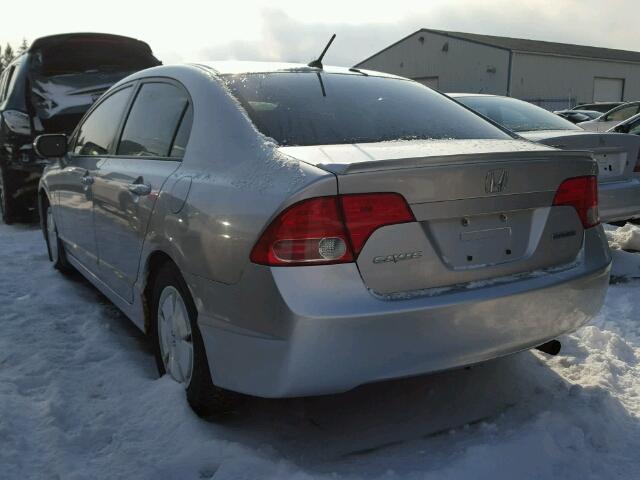 JHMFA36208S801348 - 2008 HONDA CIVIC HYBR SILVER photo 3