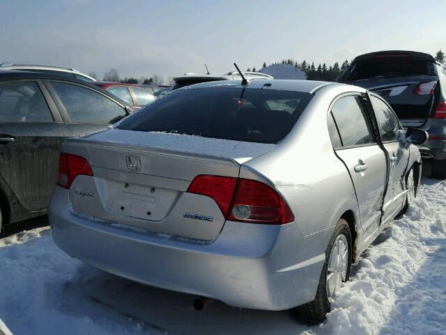 JHMFA36208S801348 - 2008 HONDA CIVIC HYBR SILVER photo 4