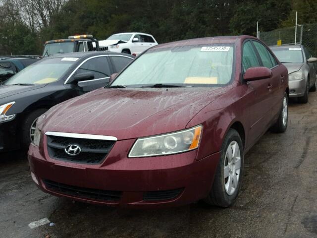 5NPET46C47H199539 - 2007 HYUNDAI SONATA GLS BURGUNDY photo 2