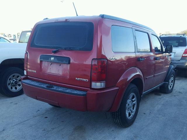 1D8GU28K79W556872 - 2009 DODGE NITRO SE MAROON photo 4