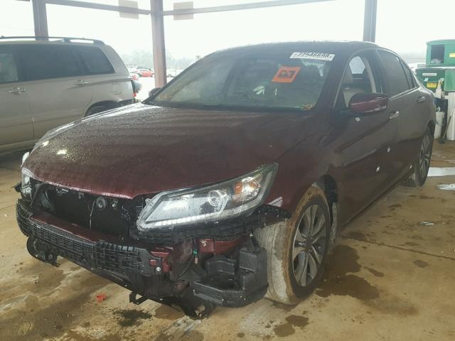 1HGCR2F34FA066619 - 2015 HONDA ACCORD LX MAROON photo 2