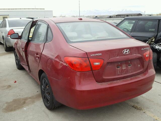 KMHDU46D07U141429 - 2007 HYUNDAI ELANTRA GL RED photo 3