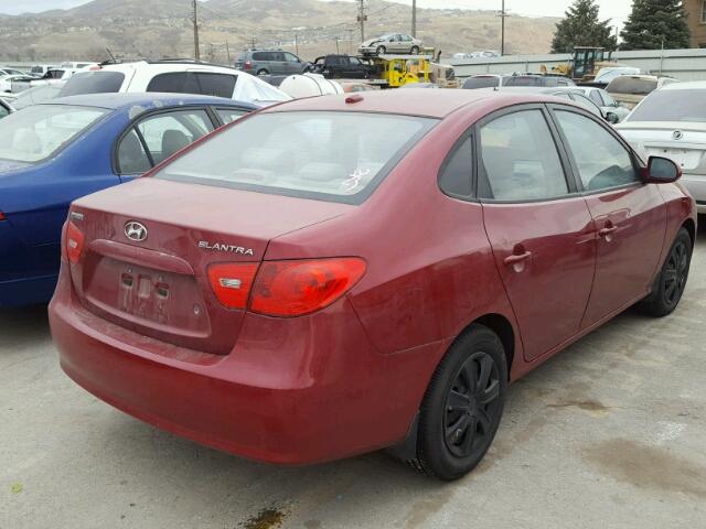 KMHDU46D07U141429 - 2007 HYUNDAI ELANTRA GL RED photo 4